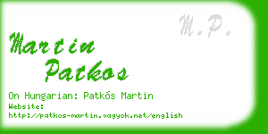 martin patkos business card